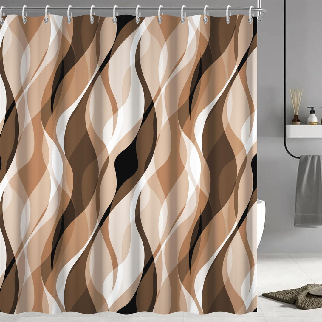 Abstract Wave Pattern Shower Curtain Bowlift