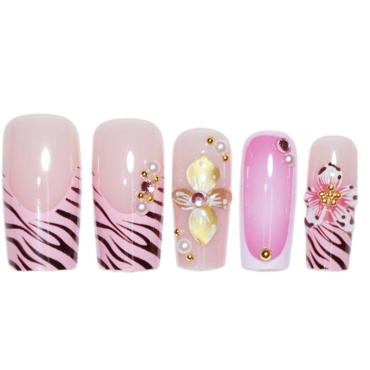 Floral Design Acrylic Nail Art Bowlift