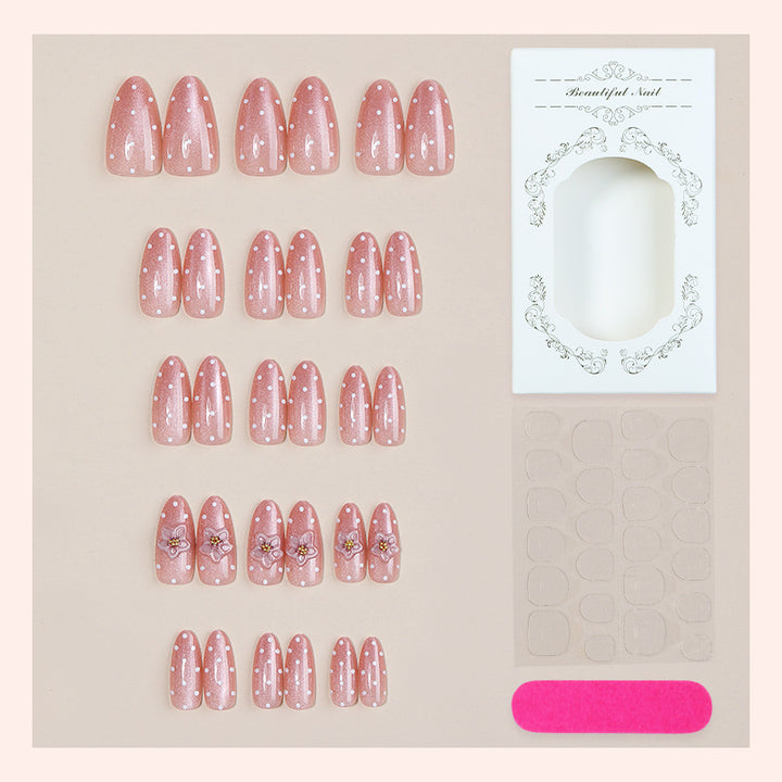 Premium Adhesive Press-On Nail Set with Floral Patterns Bowlift