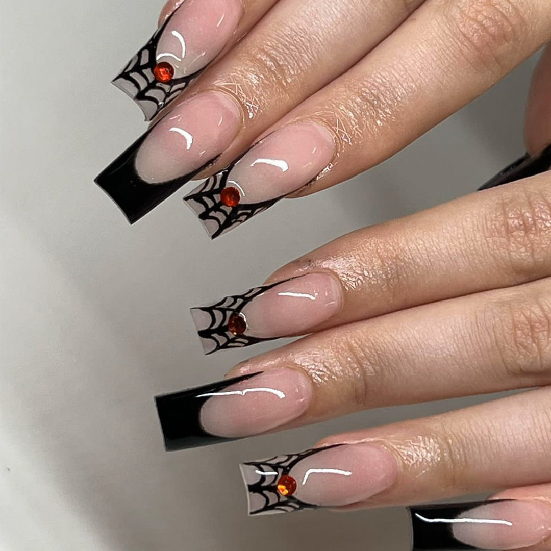 Spider Web Acrylic Nail Art Extensions Bowlift
