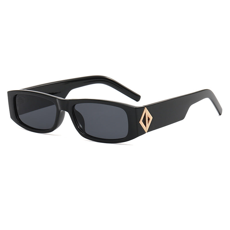 Women's fashionable rectangular sunglasses with stylish metal application Bowlift