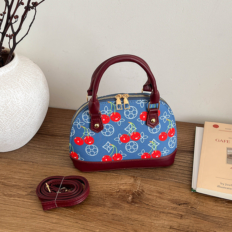 WoEmbroidered Cherry Pattern Handbag Bowlift