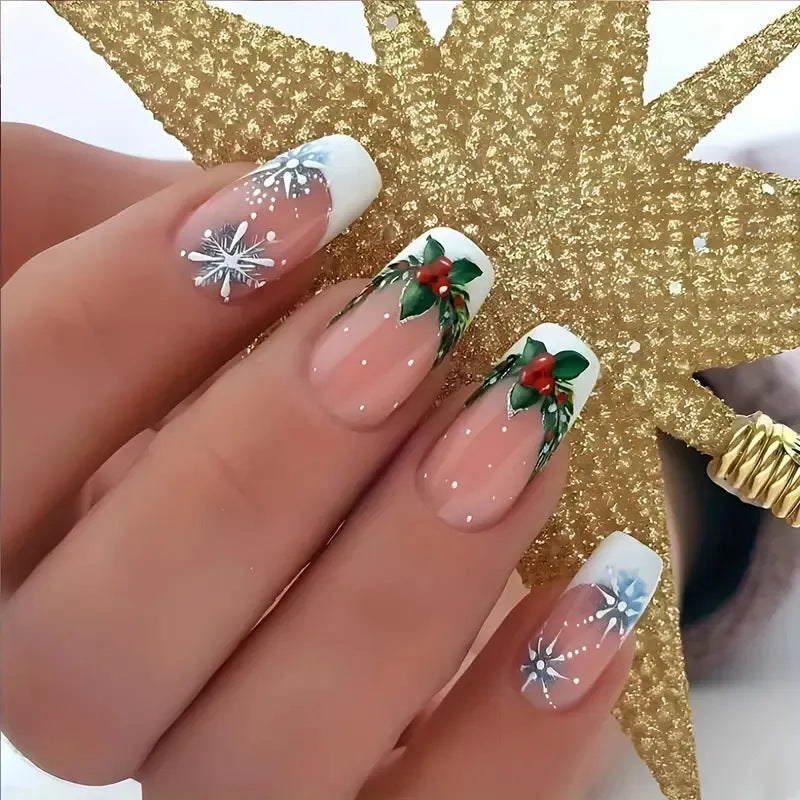 Artistic Winter-Themed Nail Art Bowlift