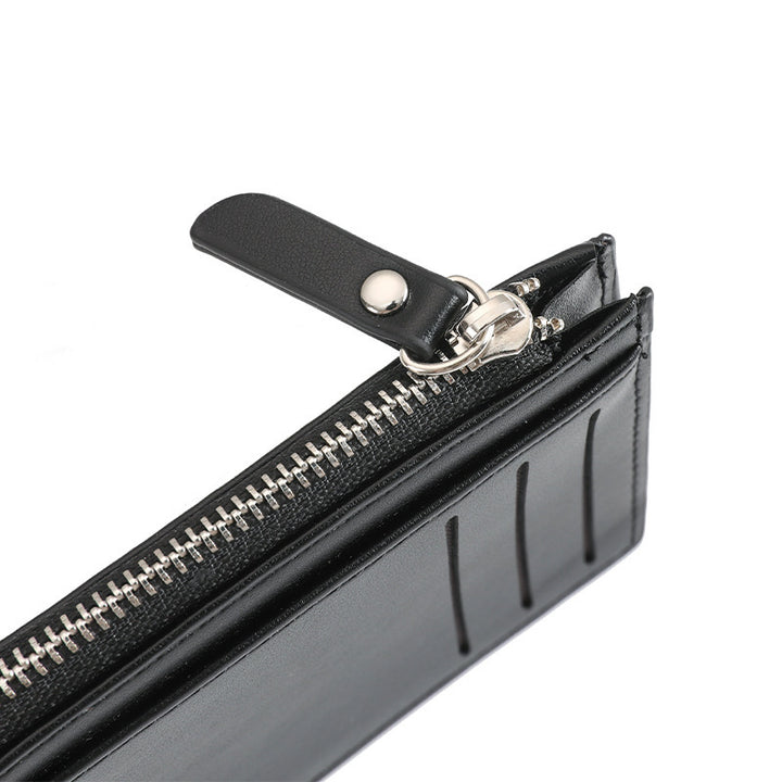 Compact Zippered Leather Cardholder Bowlift