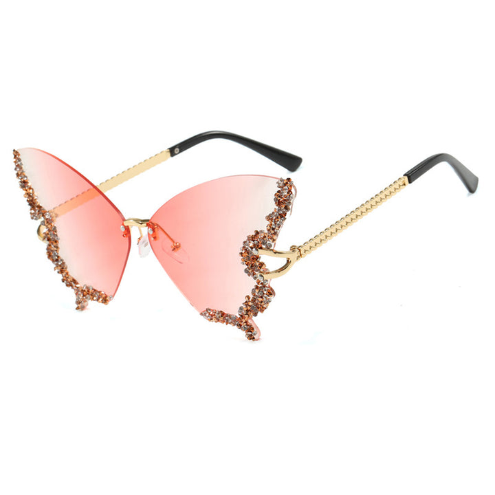 Women's large cat-eye sunglasses with sparkling rhinestone embellishment and elegant frame Bowlift