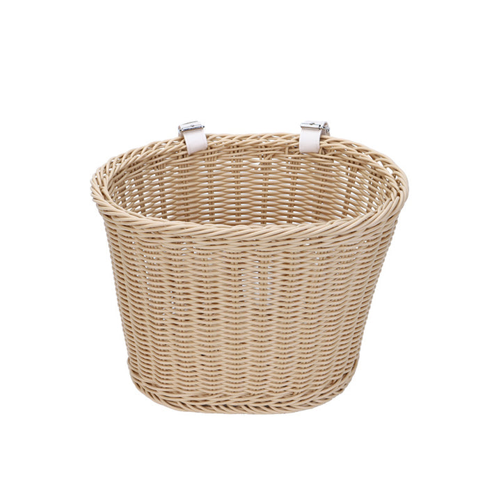 Woven Storage Basket with Leather Straps Bowlift