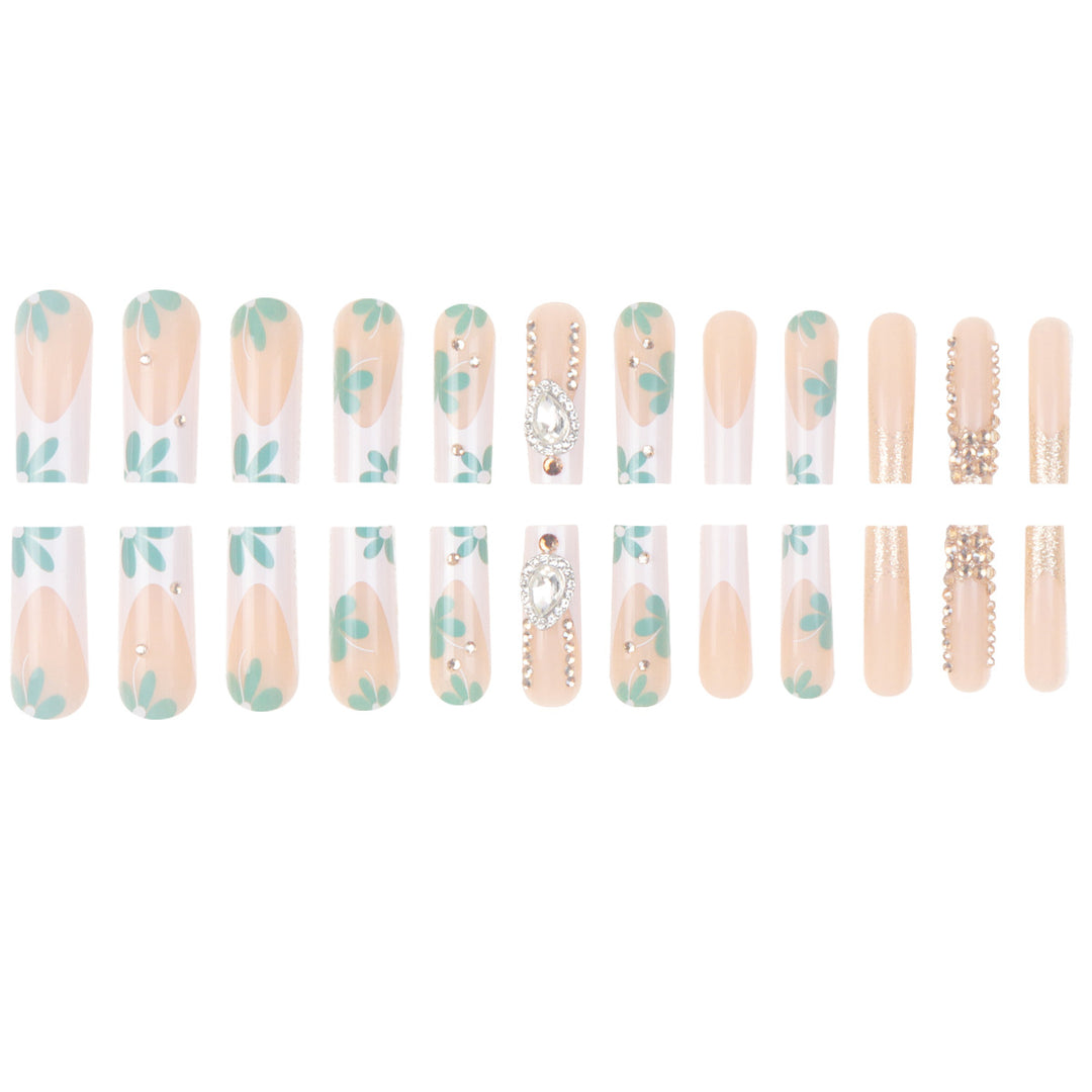 Elegant Floral Stiletto Nail Enhancements Bowlift