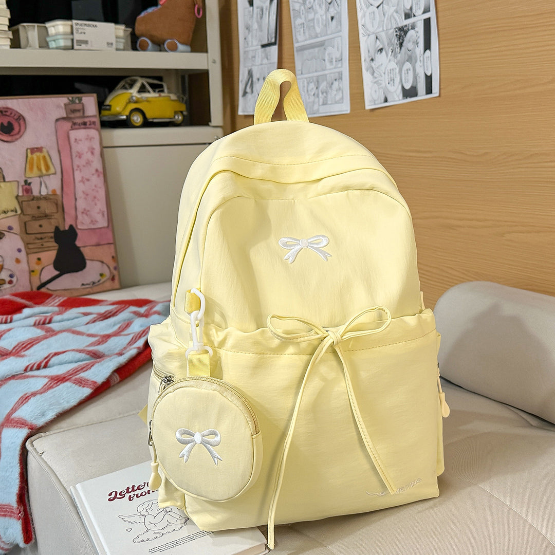 Backpack with Cute Appliqués and Multifunctional Design Bowlift
