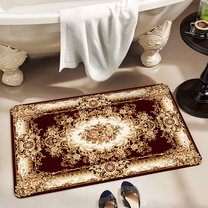 Luxurious Floral Pattern Bath Mat Bowlift