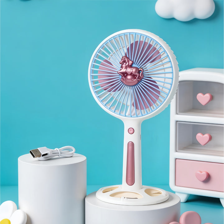 Women's Portable Mini Fan with USB Charging Function and Ergonomic Handle Bowlift