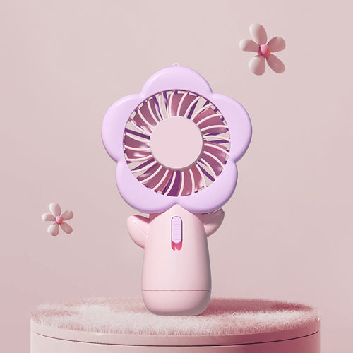 Women Wearable Mini Flower Fan Bowlift