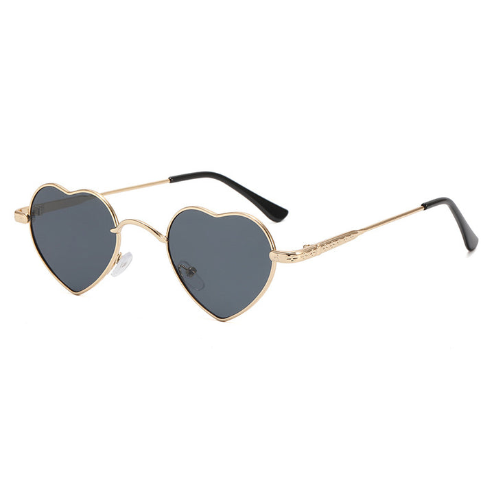 Women's Heart-Shaped Sunglasses with Delicate Metal Frame Bowlift