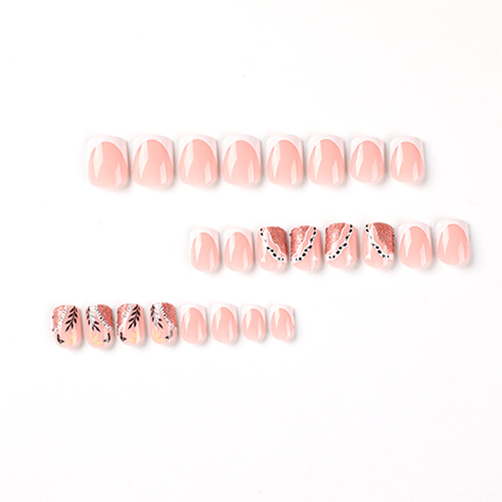 Trendy artificial nails in flower and glitter pattern Bowlift