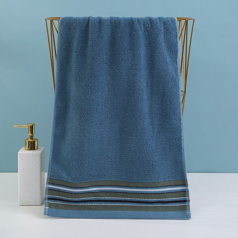 Premium Terry Bath Towel With Elegant Striped Border Bowlift
