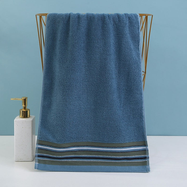 Premium Terry Bath Towel With Elegant Striped Border Bowlift