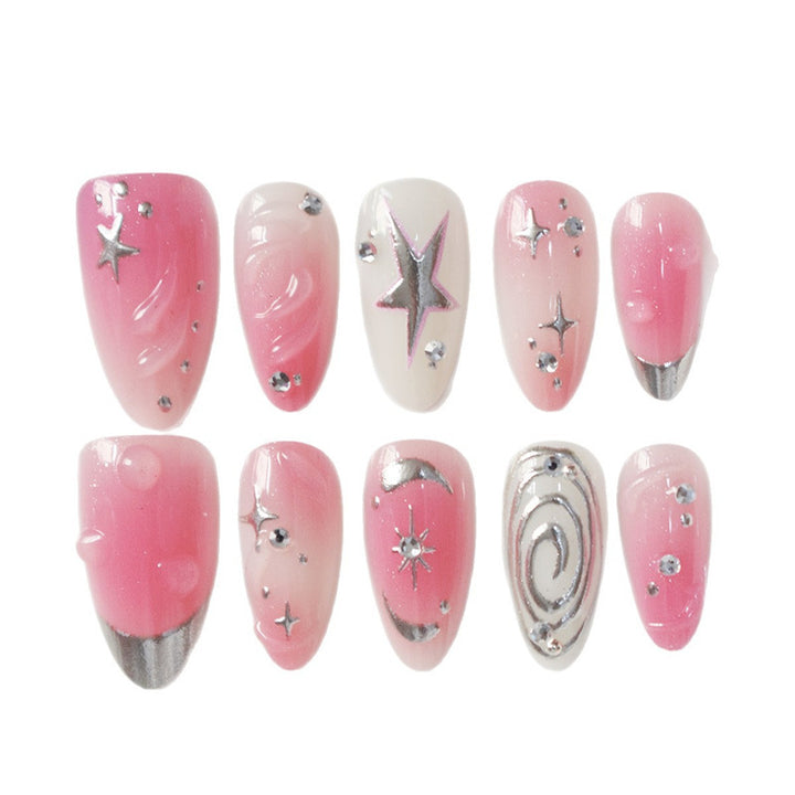 Decorative Star and Swirl Nail Art Bowlift