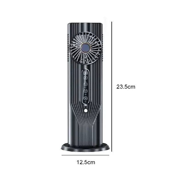 Unisex one size rechargeable vertical desktop fan with LED display touch control adjustable tilt base Bowlift