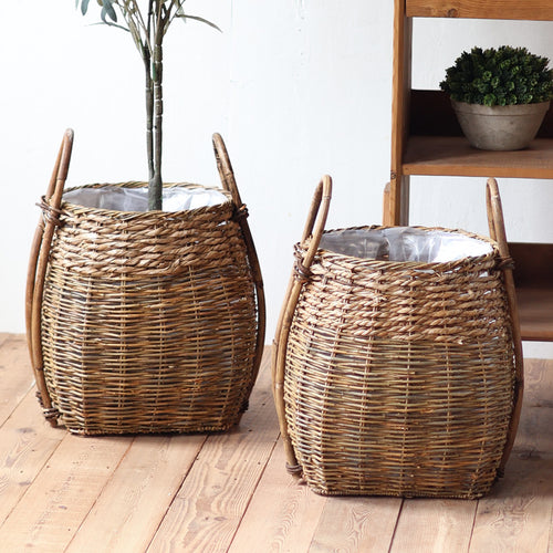 Braided storage basket with practical handles Bowlift