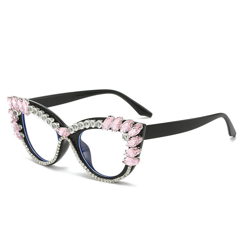 Women's Glamorous Cat-Eye Sunglasses with Crystal Decoration Bowlift