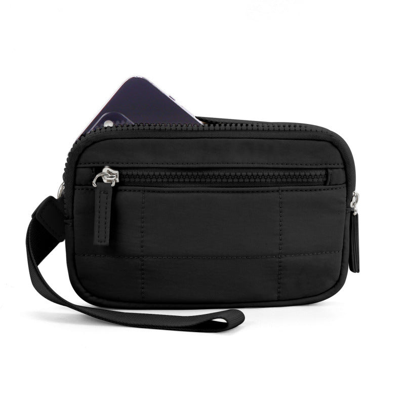 Stylish and Practical Cosmetic Clutch with Removable Carrying Strap Bowlift