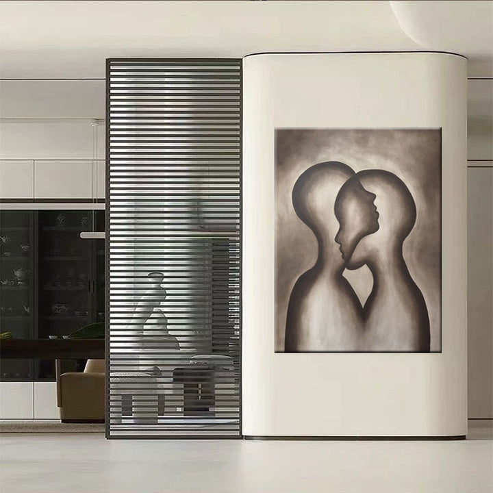 Modern Couple Silhouette Canvas Art