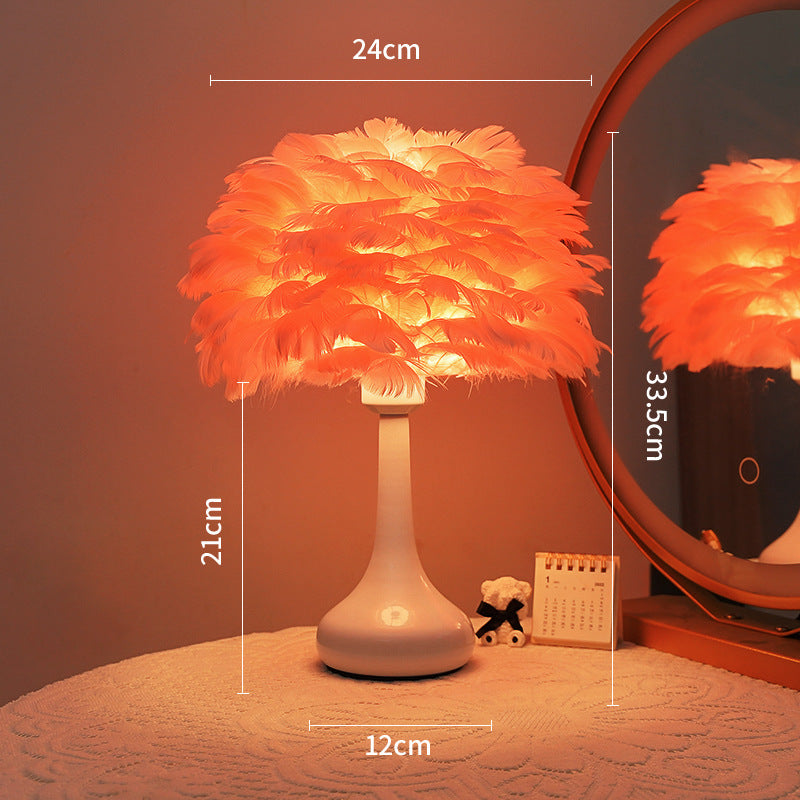 Feather-Style Illuminated Table Lamp
