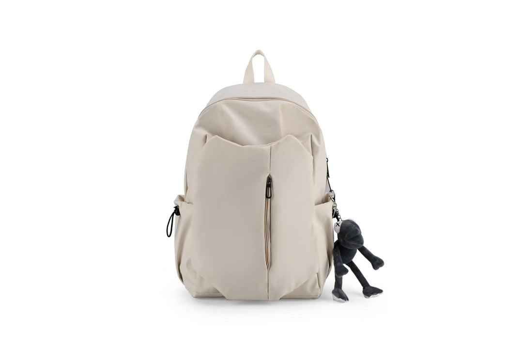 Backpack with Versatile Compartments and Charming Pendant Bowlift