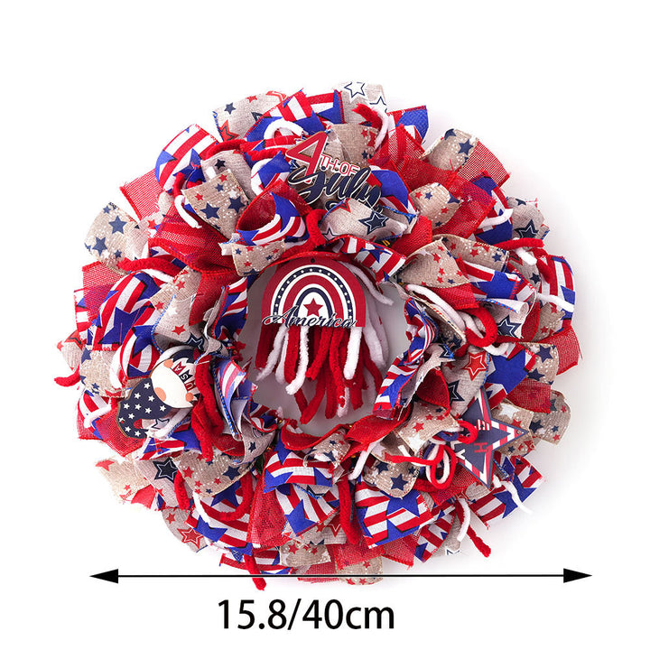 Unisex nan festive door and wall wreath made of foam roses and wrapped textile ribbon Bowlift
