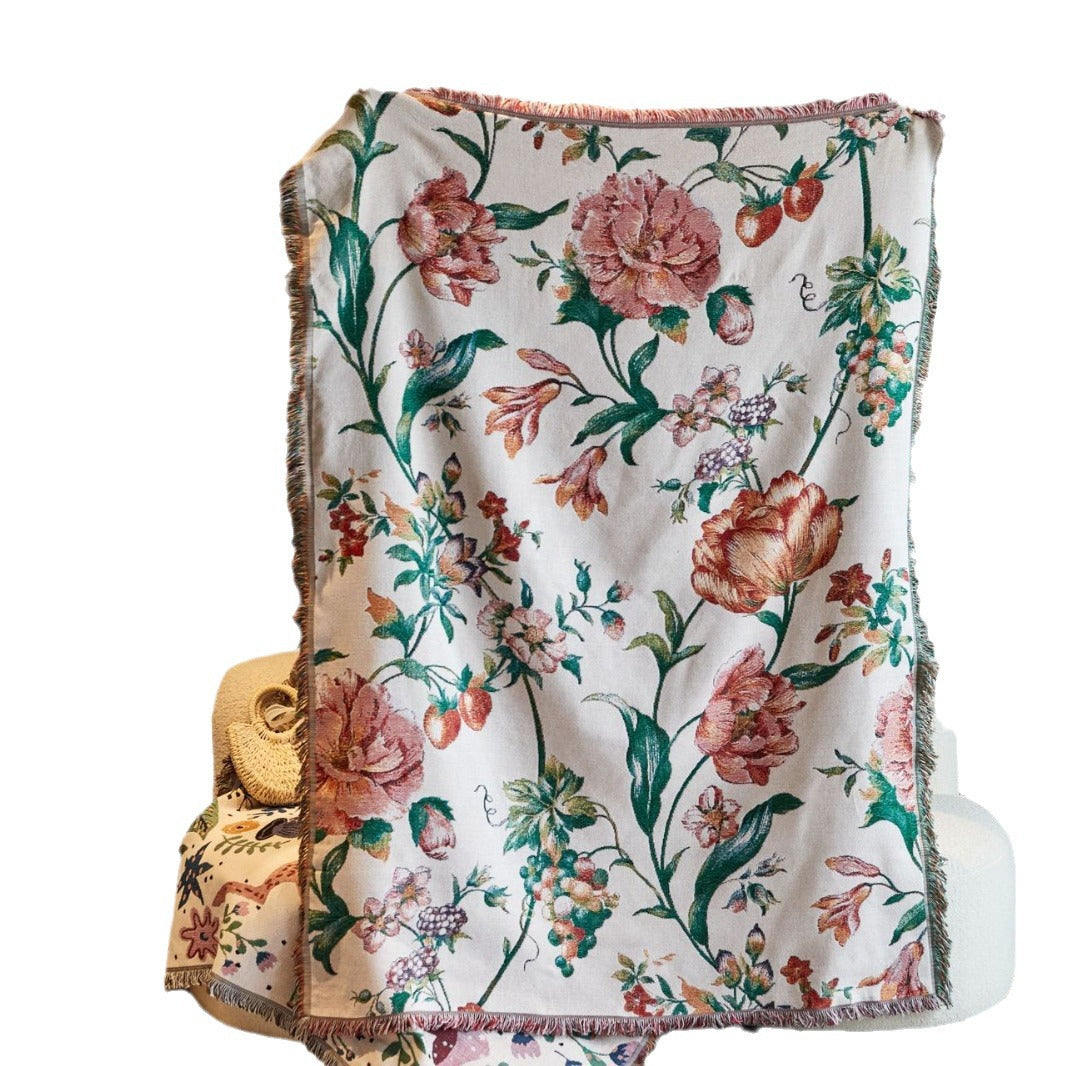 Floral Patterned Decorative Throw Blanket