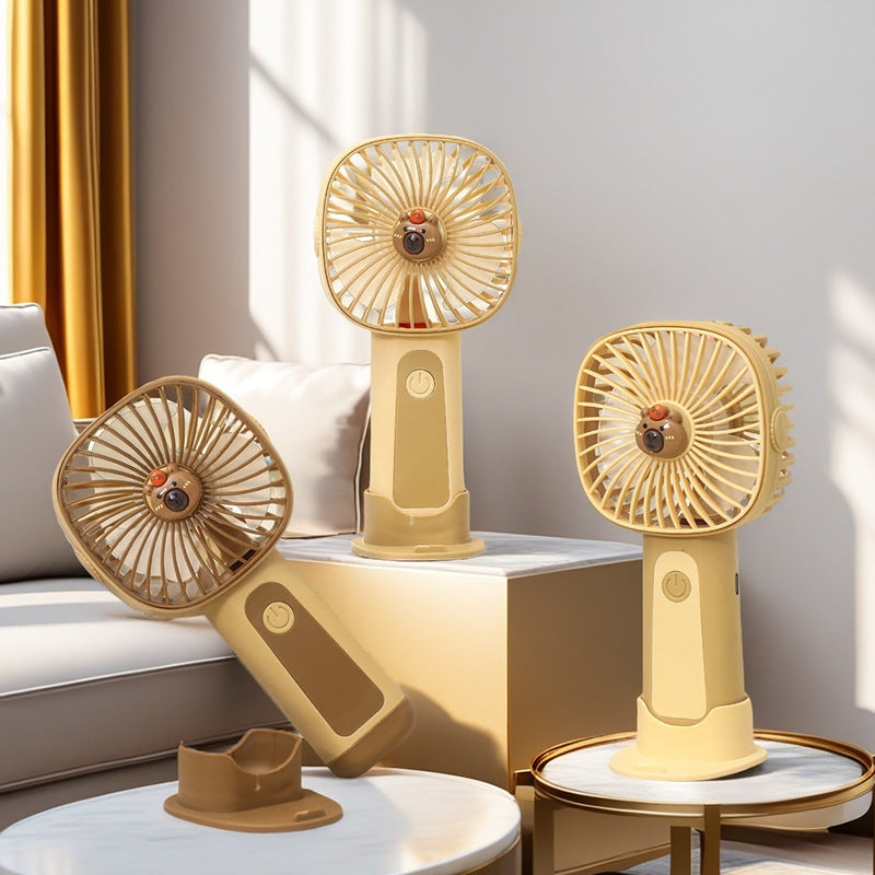 Ladies Compact Hand Fan with Spray Function and USB Charging Option Bowlift
