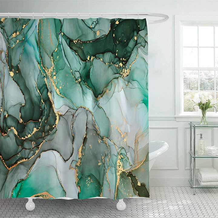 Abstract Marble Design Shower Curtain Bowlift