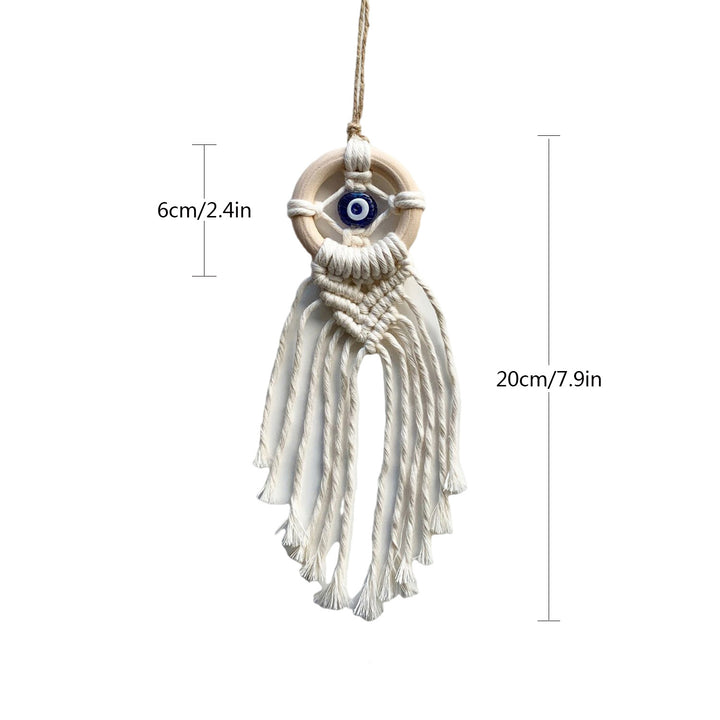 Decorative Macrame Wall Hanging with Evil Eye Design Bowlift