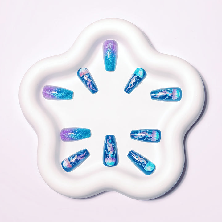 Jellyfish Themed Nail Art Bowlift