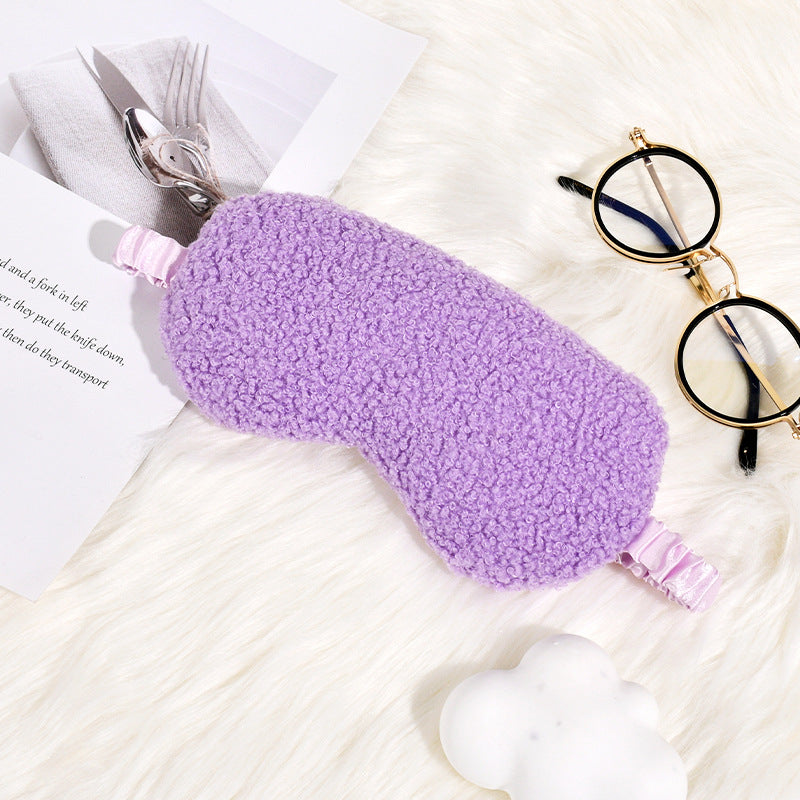 Women's cuddly thermo sleep mask made of teddy fleece with adjustable satin band Bowlift