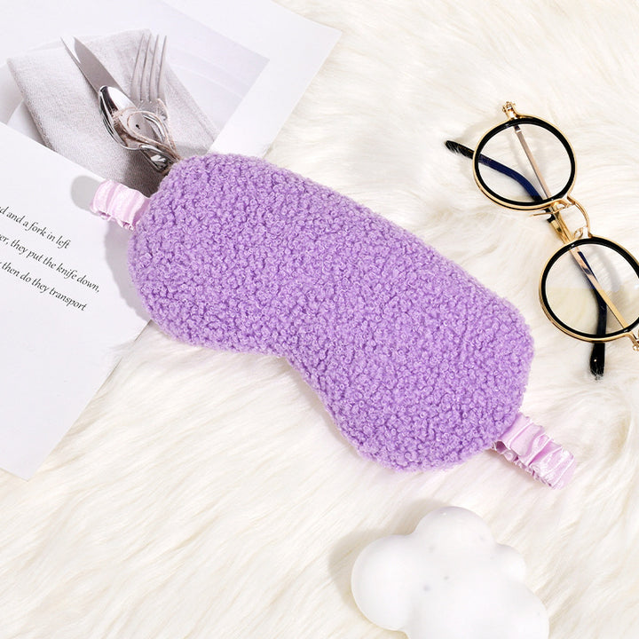 Women's cuddly thermo sleep mask made of teddy fleece with adjustable satin band Bowlift