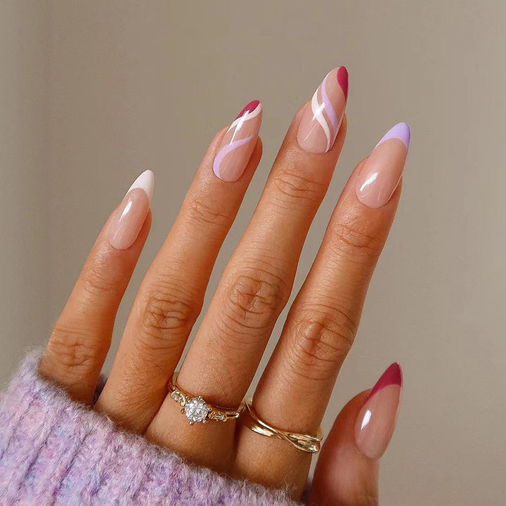 Artistic Nail Art with Unique Gradient and Geometric Accents Bowlift