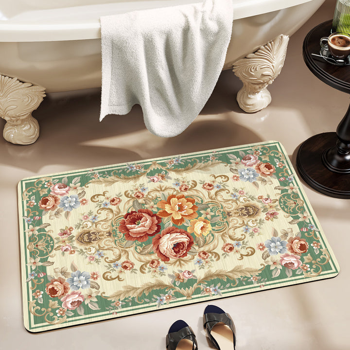 Floral-Patterned Luxury Bath Mat Bowlift