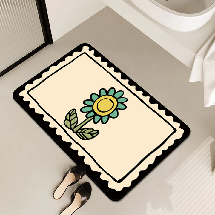 Playful Cartoon Dog-Themed Bath Mat Bowlift