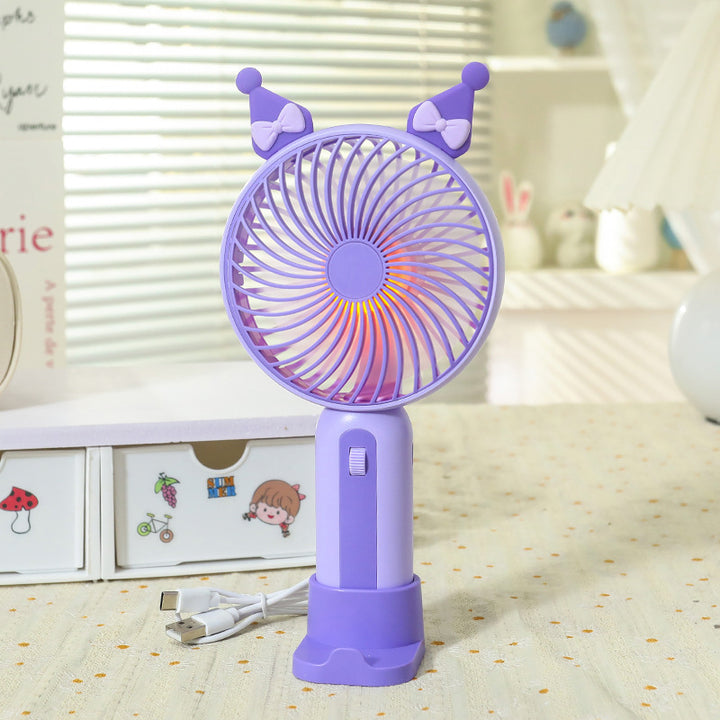 Ladies Portable Hand Fan with USB Connection and LED Lighting Bowlift
