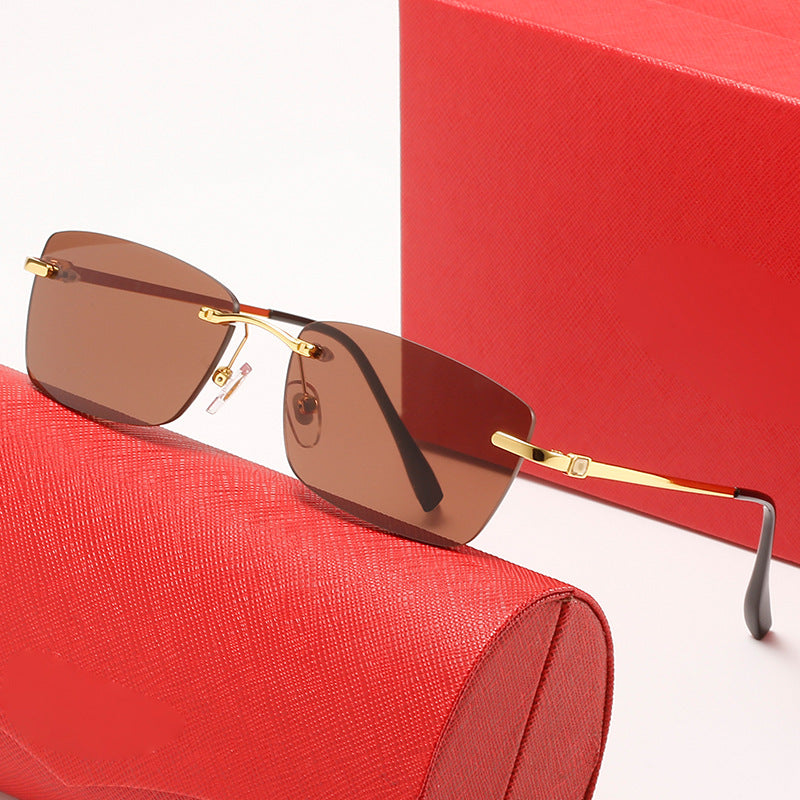 Women's fashionable half-frame sunglasses with stylish metal frame Bowlift