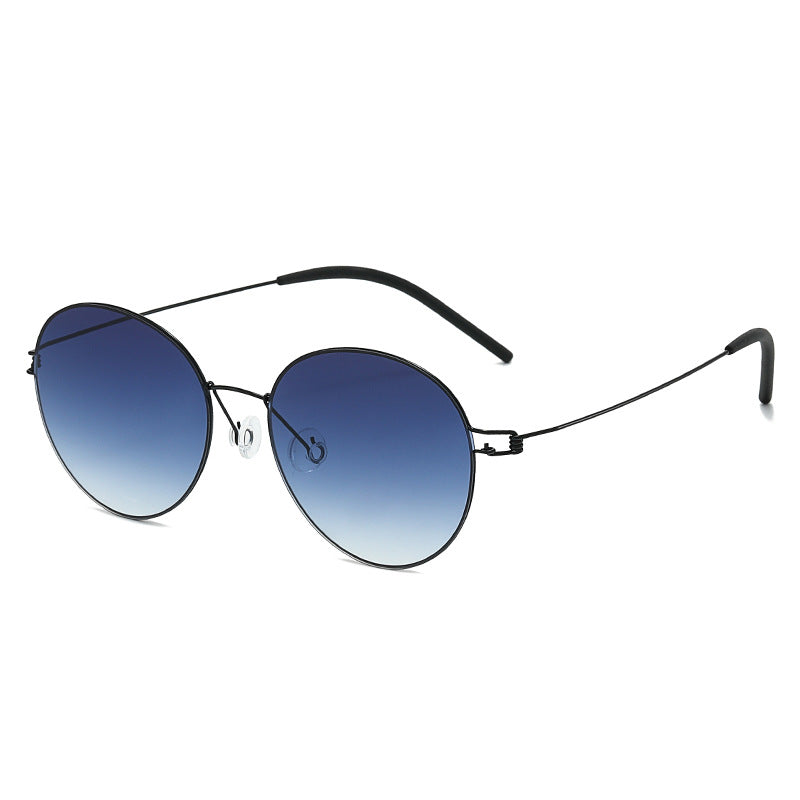 Women round sunglasses with light metal frame and gradient lenses Bowlift