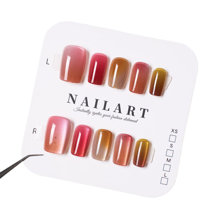 Artificial nails with glamorous gradient color Bowlift