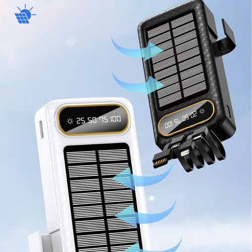 Portable Solar Power Bank with Integrated Charging Technology and Digital Display Bowlift