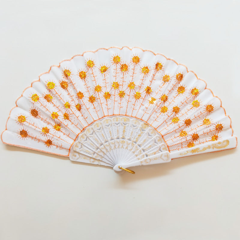 Women's high-quality lace fan with artistic floral motifs Bowlift