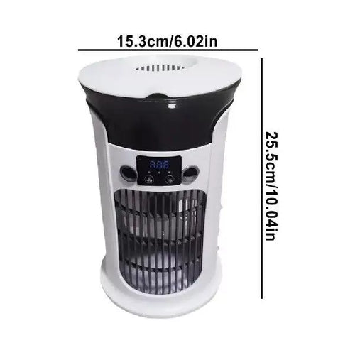 Unisex one size compact cylindrical digital personal cooling fan with programmable LED display and multi-speed settings Bowlift