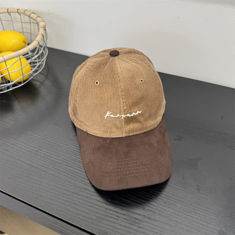 Men's Corduroy Brimmed Baseball Cap Bowlift