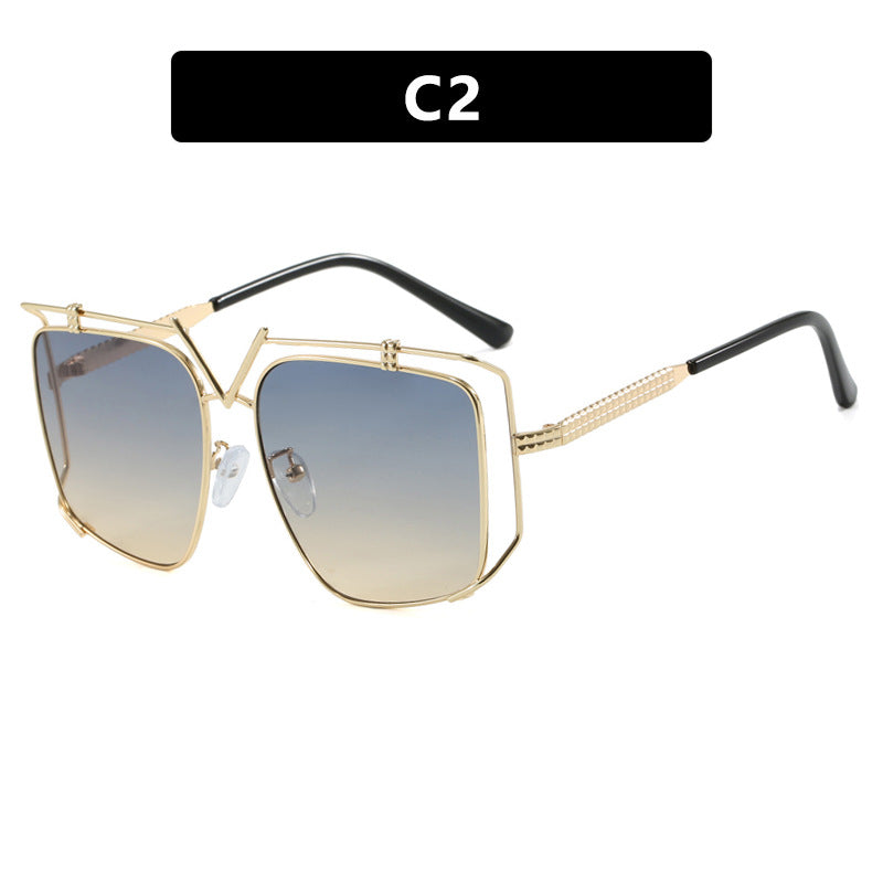 Women's futuristic oversized sunglasses with unique geometric frame Bowlift