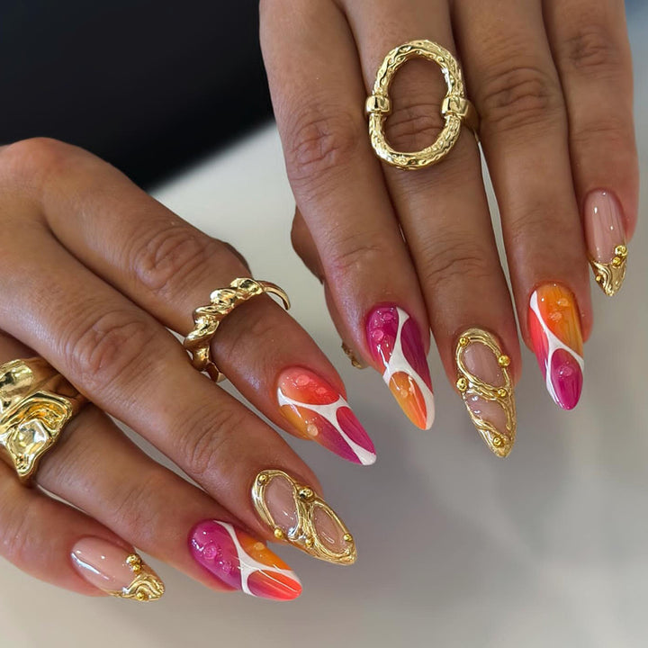 Creative art fake nails with modern accents Bowlift