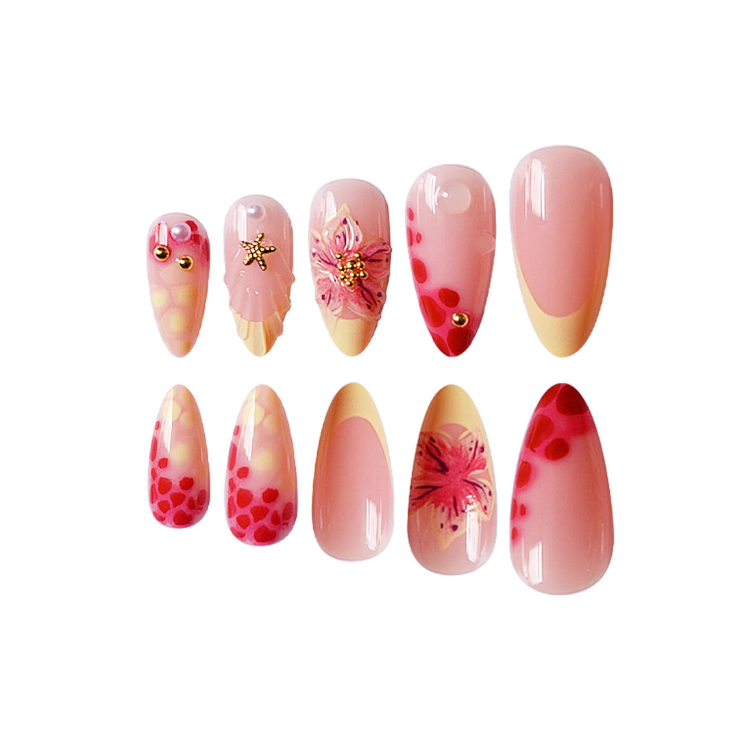 Floral 3D Press-On Nail Art Bowlift