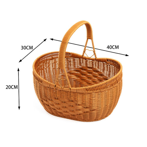 Ladies Handmade Rattan Shopping Basket Bowlift
